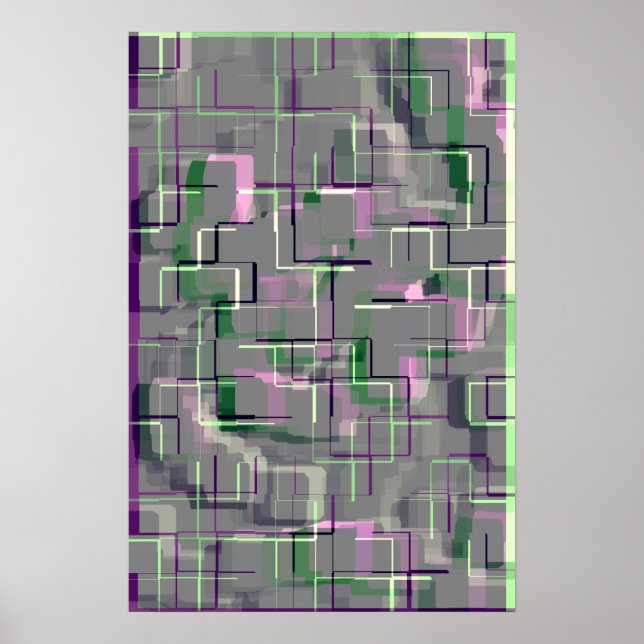 Pôster "Jardim de Rosa Inglês" Arte Geométrica (Frente)