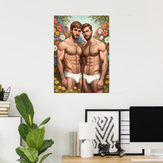 Poster Jardim do Amor Gay: Abraço Floral