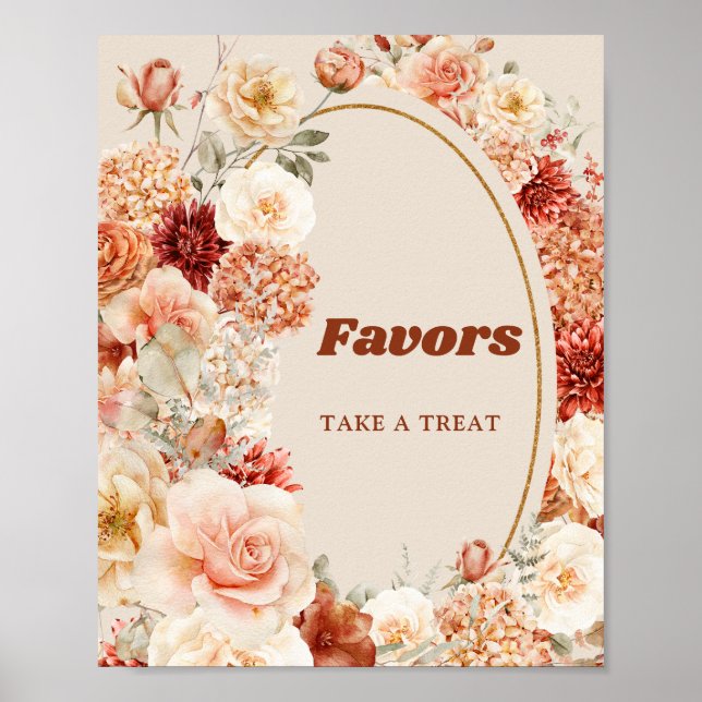 Poster Jardim do Boho outono especiarias beige laranja fa (Frente)