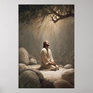 Poster Jardim do Getsêmani Jesus Rezando Jesus Cristão