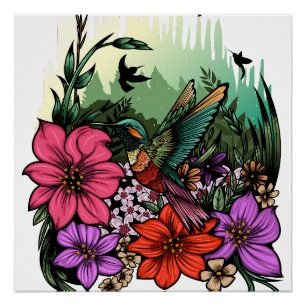 Pôster Jardim do Hummingbird