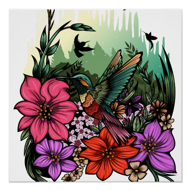 Pôster Jardim do Hummingbird (Frente)