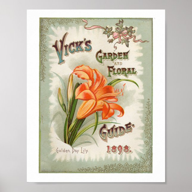 Poster Jardim e Flor de Vick 1898 (Frente)