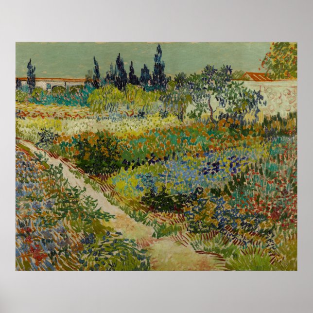 Pôster Jardim em Arles, 1888 (Frente)