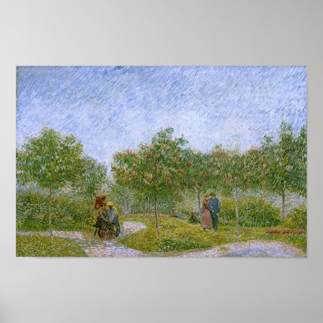Poster Jardim em Montmartre com Amantes, Vincent van Gogh (Frente)