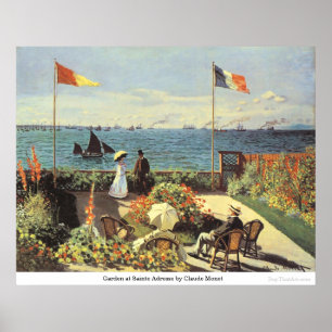 Pôster Jardim em Sainte Adresse por Claude Monet