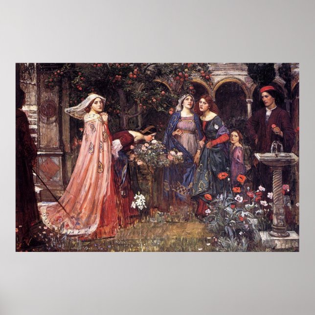 Poster Jardim Encantado por John William Waterhouse (Frente)