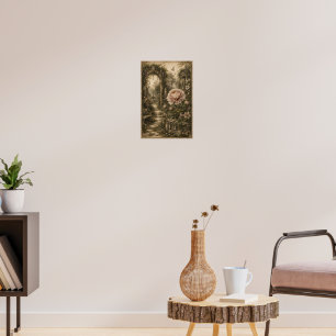Poster Jardim Esquecido Peônia Arte Botânica Vintage para