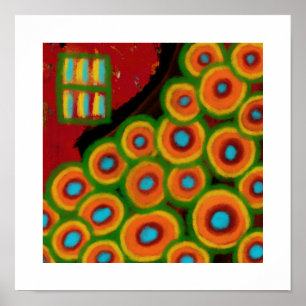Poster Jardim Flor, pintura digital Abstrato