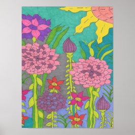 Poster Jardim Floral de Primavera