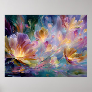 Poster Jardim floral sonhador abstrato