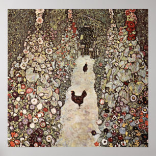 Pôster Jardim Gustav Klimt Com Galos