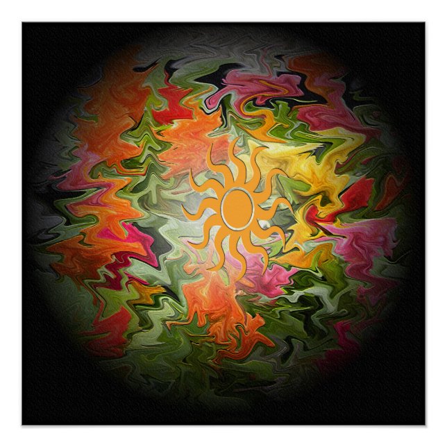 Pôster Jardim iluminado por sol... (Frente)