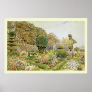 Pôster Jardim Inglês Antigo, Rosas e Cores by Elgood