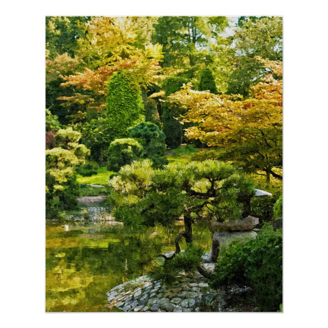 Pôster Jardim Japonês - Estética Tradicional (Frente)