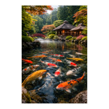 Jardim Japonês & Lago de Koi - Imagem Fotográfica