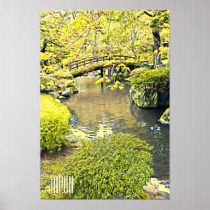 Poster Jardim japonês tradicional viagem