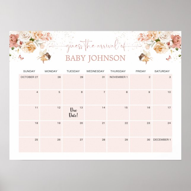 Poster Jardim Láteo Mágico Adivinha O Calendário De Data  (Frente)