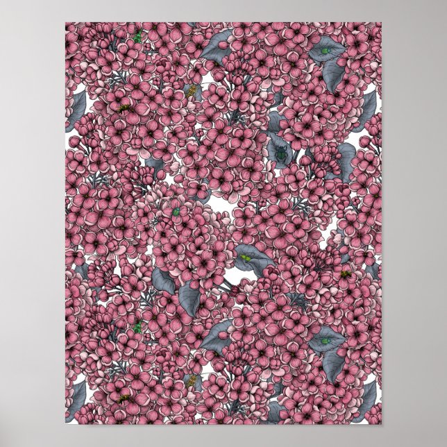 Poster Jardim Lilac Rosa (Frente)