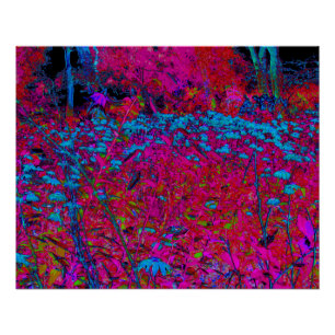 Pôster Jardim Magenta Psicodélico Púrpura Lily Flor