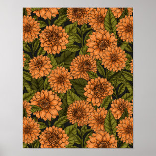 Poster Jardim Orange Dahlia