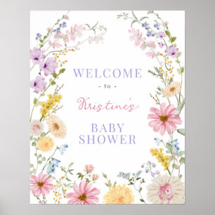 Poster Jardim Pastel Flor de Bebê em Flor Chá de Bebê Boa