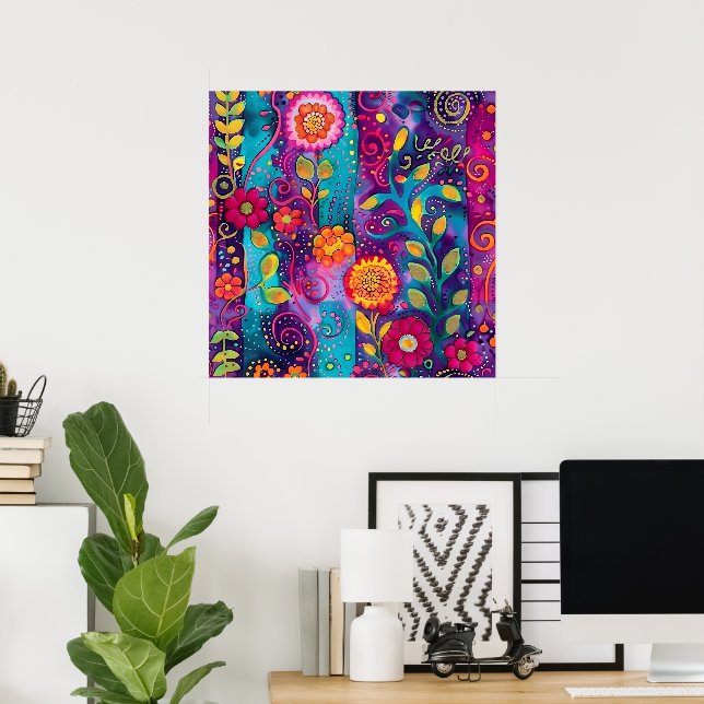 Poster Jardim Psicodélico – Capricho em Flor (Escritório em casa)