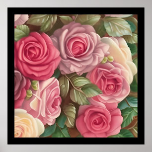 Poster Jardim Rosa vitoriano - Sangue rosa Pastel