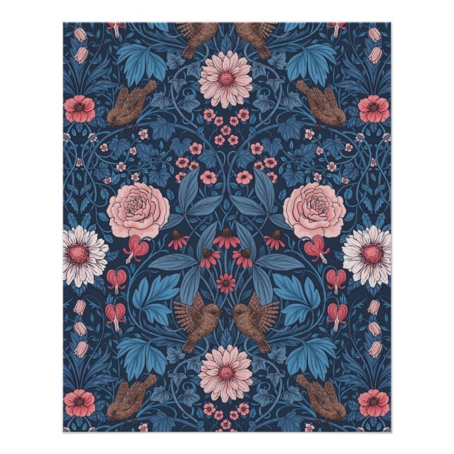 Pôster Jardim selvagem em azul (Frente)
