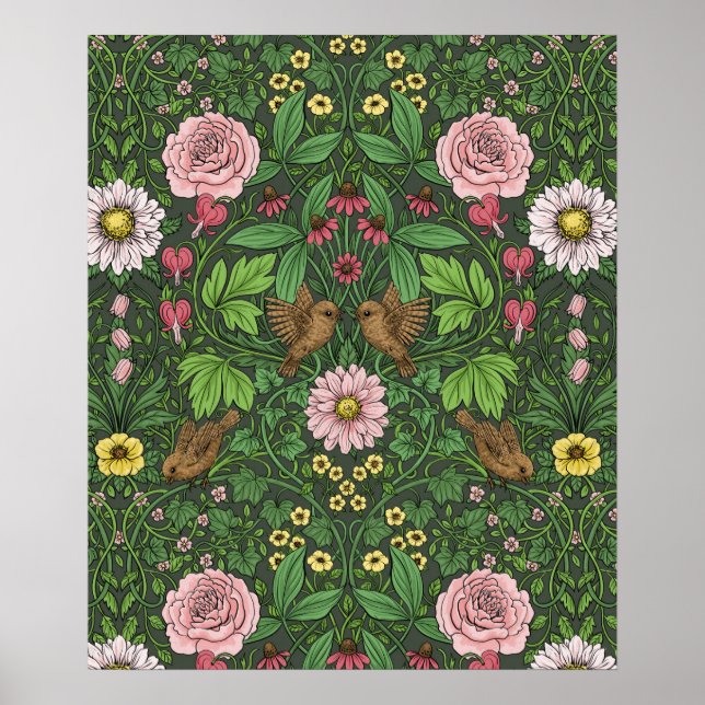 Poster Jardim selvagem em verde (Frente)