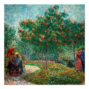 Pôster Jardim Van Gogh em Montmartre com amantes