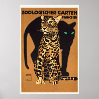 Poster Jardim Zoológico de Munique Pantera Negra anf