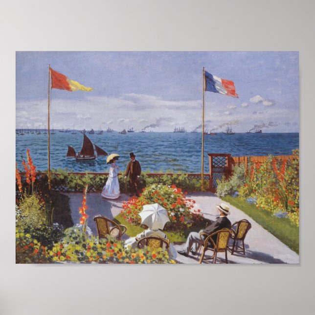 Poster Jardin a Sainte-Adresse por Claude Monet (Frente)