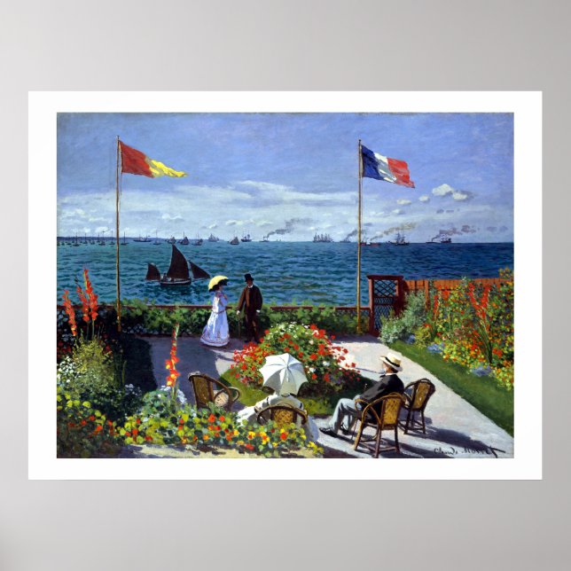 Pôster Jardin à Sainte-Adresse por Claude Monet (Frente)