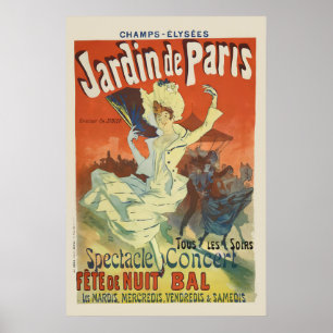 Poster Jardin de Paris 1897 Estilo Vintage Arte Francesa