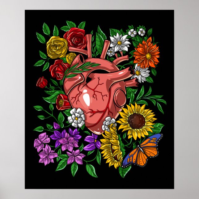 Poster Jardinagem Floral Anatômica (Frente)