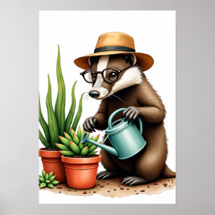 Poster Jardineiro Mal-Humorado Pai de Planta Amante de Su
