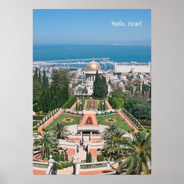 Pôster Jardins Bahá'í de Haifa (Frente)