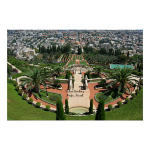 Pôster Jardins Bahá'í em Haifa, Israel