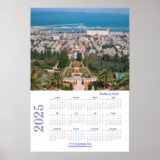 Poster Jardins Bahá'í, Haifa em 2013, Israel