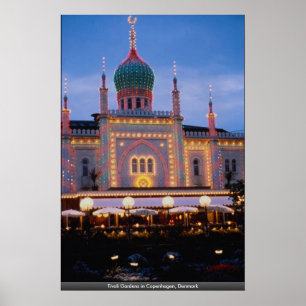 Poster Jardins de Tivoli em Copenhaga, Dinamarca