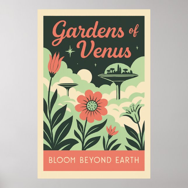 Poster Jardins de Vênus - Botânica do Espaço Retroativo (Frente)