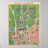 Poster de viagens de Mapa Vintage Versailles | Zazzle Brasil
