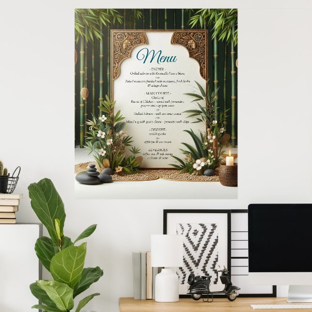 Poster Jardins e Edifícios ecológicos em Harmonia (Escritório em casa)