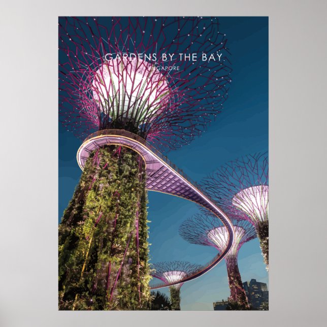 Poster Jardins pela Baía, Viagem de Singapura Trabalho de (Frente)