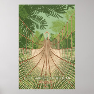 Poster Jardins Perdidos de Heligan Cartaz de Viagens da C
