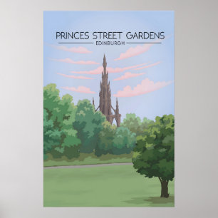 Poster Jardins Princes Street Edimburgo Cartaz de Viagem