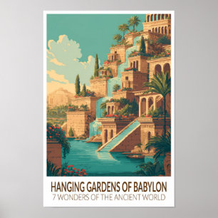 Poster Jardins Suspensos da Babilônia 7 Maravilhas do Mun