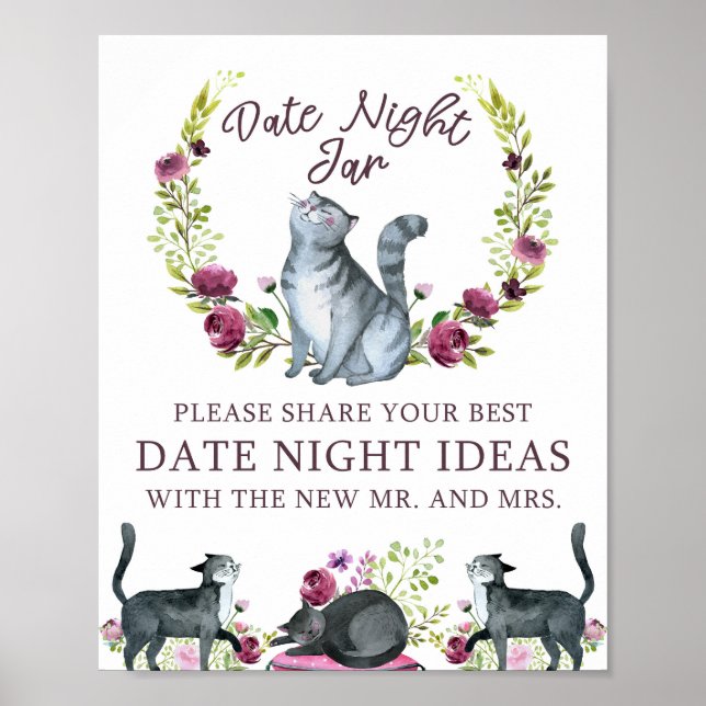 Poster Jarra de Noite de Encontro para Chá de Noiva com T (Frente)