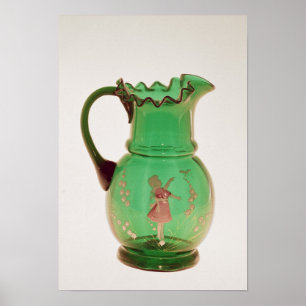 Poster Jarro verde de Mary Gregory com esmalte ateado